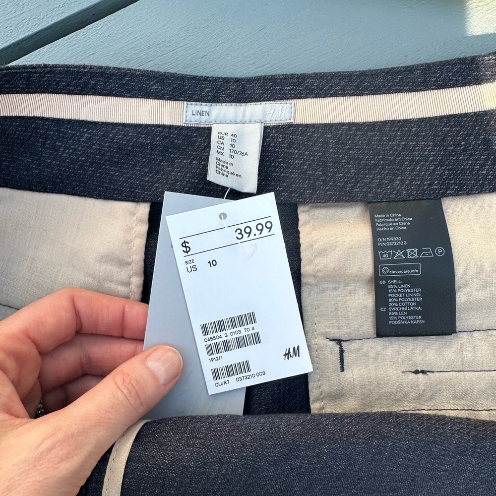 H&M linen high waisted pants cropped - Picture 12 of 13